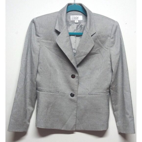 Le Suit Jackets & Blazers - Le Suit Women's Blazer Jacket Size 4p NWOT Gray pockets lined 2 button L/S